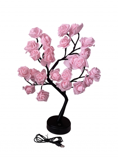 Светильник светодиодная роза LED, розовые цветы-1